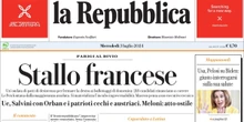 Le prime pagine di oggiGli accordi fra i partiti per le elezioni legislative in Francia, la lettera di Meloni al partito, e l'arresto del datore di lavoro di Satnam Singh