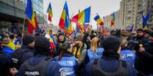 A Bucarest, in Romania, ci sono state proteste contro l’annullamento dei risultati delle elezioni presidenziali