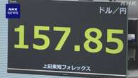 円相場 一時1ドル＝157円台後半まで値下がり