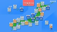 東北～九州中心に気温上昇 各地で猛暑日の見込み 対策徹底を