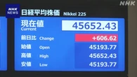 日経平均株価 一時600円超値上がり