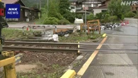 岐阜 高山 大雨から一夜 土砂の撤去作業進む 鉄道は運転再開