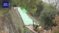 松山城の山で発生の土石流 本格的補強工事始まる 斜面崩落防ぐ