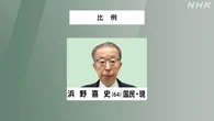 参議院選挙 比例代表 国民 浜野喜史氏 当選確実