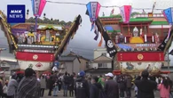 石川 七尾 春祭りで2年ぶり 巨大な山車「でか山」引き回される