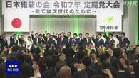 維新 党大会 “参院選で与党を過半数割れに” 活動方針を決定