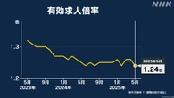 5月の有効求人倍率 全国平均1.24倍 前月を0.02ポイント下回る