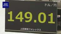 円相場 一時1ドル＝149円台まで値下がり