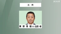 参議院選挙 比例代表 自民 東野秀樹氏 当選確実