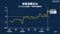 5月の家計調査 消費額は前年同月比4.7％増 2か月ぶり増加