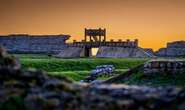 Roman rampart reconstructed on site of fort where Britain was first invaded by the empire