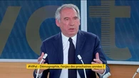 "Lorsque vous acceptez que, dans votre pays, il y ait une population vieillissante, alors vous acceptez que son dynamisme décline" déclare François Bayrou