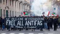 Sfilano in seicento dei collettivi anarchici e pro-Palestina in solidarietà con l’attivista detenuta in Ungheria - Video