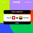 Lịch thi đấu World Cup ngày 8/7: Thuỵ Sĩ đấu Colombia trận cuối vòng 16 đội