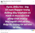 Đang điều tra 1 nam rapper Việt trong đường dây mua bán trái phép chất ma túy