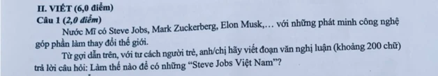 Nếu thí sinh không biết Steve Jobs là ai, đề Văn tốt nghiệp THPT có đảm bảo công bằng?