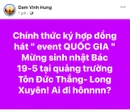 Tỉnh An Giang không mời ca sĩ Đàm Vĩnh Hưng hát trong dịp 19/5