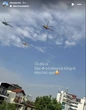 Vợ Văn Quyết háo hức khoe góc ngắm máy bay, trực thăng ngày tổng hợp luyện lần 2, tự hào quá Việt Nam ơi!