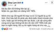 Căng: Diệp Lâm Anh đăng đàn tố 1 nhân vật quỵt nợ, con số cho nhiều người vay lên đến cả tỷ đồng