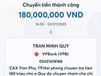 Nhận được chuyển khoản 180 triệu đồng, sau vài giờ, người phụ nữ Hải Phòng liên tục có thêm 5K kèm lời dọa: Sau 12h trưa sẽ báo công an?