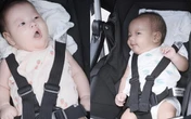 Phì cười với biểu cảm hài hước của cặp sinh đôi nhà Phương Oanh, ai cũng bình luận: Sao y bản chính bố Bình