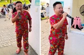 Thấy bố mang bộ đồ hoa sặc sỡ đến trường đón, bé gái có hành động khiến ai nấy cười bò: Gặp tôi, tôi cũng vậy!