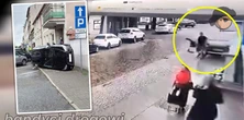 Dramat w Chełmnie. Samochód taranował ludzi na chodniku. Pokazano nagranie