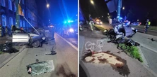 Nocna tragedia w Sosnowcu. Auto dosłownie rozerwało na strzępy. Zginęły dwie osoby