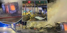 Dramat na autostradzie. Ciężarówka staranowała bramki. Momentalnie pojawił się ogień