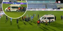 Horror na boisku. Piłkarz krzyczał z bólu, a karetka utknęła. Musieli ją pchać [WIDEO]