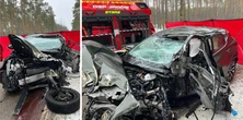 Tragedia na prostym odcinku drogi. Lexus roztrzaskał się o drzewo