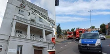 Dramatyczna ewakuacja z drabiny. Pożar hotelu w centrum miasta