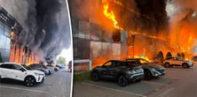 Wielki pożar na Targówku. Dramatyczne nagrania. Policja apeluje do mieszkańców