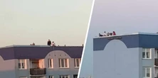 Niebezpieczna zabawa nastolatków na wieżowcu w Łodzi. Internauci podzieleni
