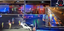 Dwaj strażacy biegli trasą S2. Kryła się za tym dramatyczna historia [NAGRANIE]