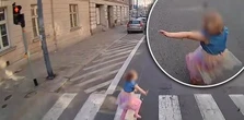 5-latka nagle wbiegła na jezdnię, prosto przed autobus. Wstrząsające nagranie z Bytomia