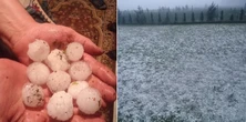 Grad, burze i silny wiatr. Kule lodu wielkości piłek do ping-ponga