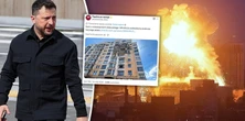 Rakieta uderzyła w ten budynek. Zełenski ma tam luksusowy apartament