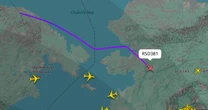 Samolot rządowy z Moskwy leci do Anchorage na Alasce. Wszystko widać na mapie