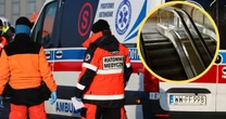 Na schodach ruchomych w Warszawie leżała kobieta. Była poważnie ranna