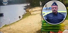 Odpoczywali nad stawem, nagle doszło do dramatu. Policjant uratował tonące dzieci