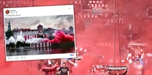 Kibice Cracovii na murach Wawelu. Wywiesili klubowe barwy