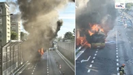 Warszawski autobus stanął w ogniu. „Tył doszczętnie spłonął”