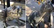 Uberaba ganha duas novas esculturas de dinossauros
