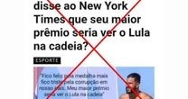 falso que Italo Ferreira tenha pedido a priso de Lula em entrevista ao The New York Times