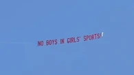 Plane flying 'No Boys in Girls' Sports' banner over track meet goes viral as trans athlete dominates