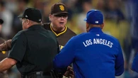 Benches clear as Dodgers-Padres rivalry boils over in heated showdown after Fernando Tatis Jr gets drilled