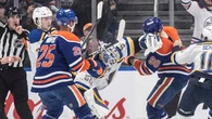 Blues' Jordan Binnington gets into scrap with Oilers' Corey Perry early in crucial game