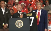 Steelers players join Trump on stage at Pennsylvania event and give him custom jersey