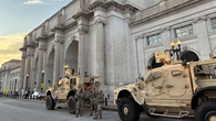 WATCH: National Guard humvees, roughly 30 troops stand guard outside DC's Union Station amid police takeover